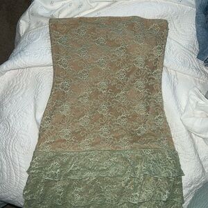 Edikted Green lace mini dress